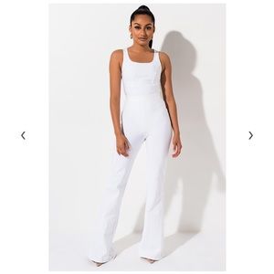 AKIRA White Bandage Flare Pants
